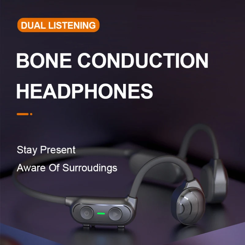 BluetoothV5 0 Wireless Headphones Bone Conduction Earphone Handsfree Headsets Outdoor Sport Headset With Microphone For Running