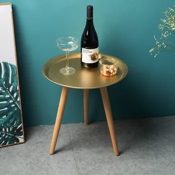 

coffee table side table tea table escritorio mesas de centro para sala steel+solid wood round table desk 40*40*40cm /50*50*45cm