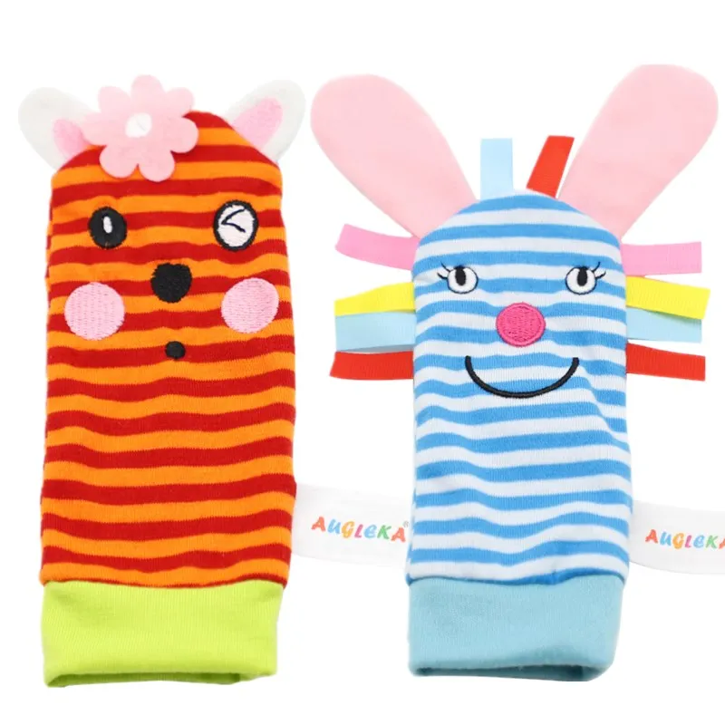 2pcs socks Детские игрушки-погремушки для младенцев, садовый жук, погремушка на запястье и носки для ног, 0-24 месяца, детские носки и запястья с рисунком, скидка 20 - Цвет: 2pcs socks