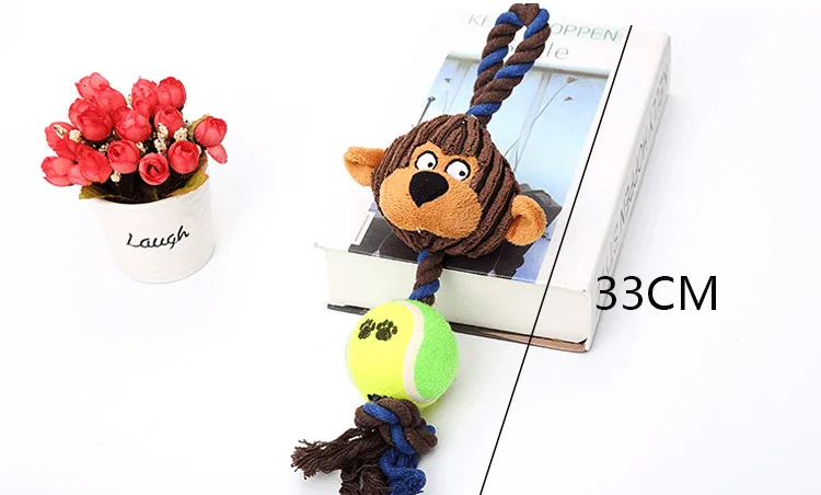 Pet dog toy corduroy tennis cotton rope dog molars sound toy dog toy