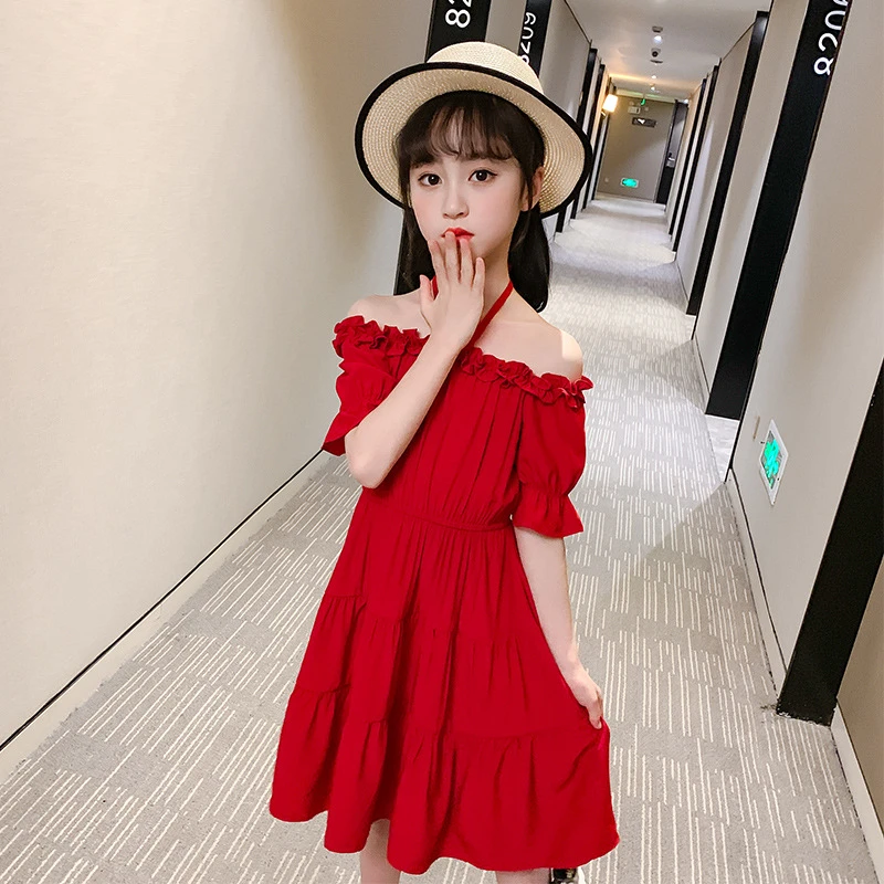 Teenager Mädchen Prinzessin Kleider Sommer 2020 Kleidung Größe 8 10 11 12  14 Jahre Kinder Weg Von Der Schulter Geraffte Kleid baby Große  Mädchen|Dresses| - AliExpress
