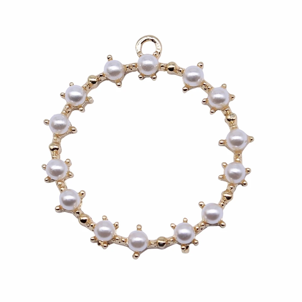 

10pcs 30x32mm KC Gold Color Circle Charms Pendant For DIY Jewelry Making Earring Making Accessories