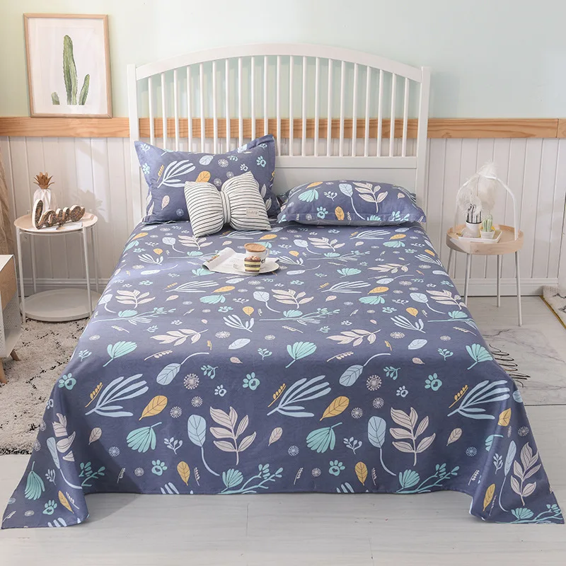 Color 3 Хлопок простыня односпальная двуспальная королева King size простыня цветочный мультфильм хлопок Удобный плоский лист 200x230 см - Цвет: Color 3