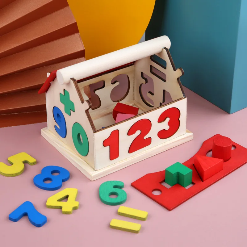 Posting House Shape Sorter Wooden Number Toys Kids Educational Intellectual`PDHP 