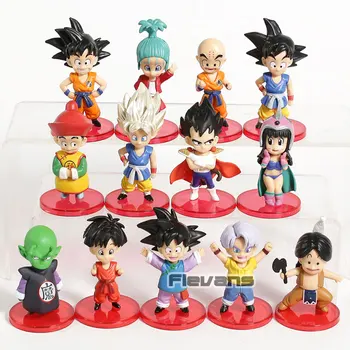 

Dragon Ball Z Child Son Goku Gohan Goten Vegeta Trunks Bulma Pan Chichi Piccolo Krillin PVC Figures Toys 13pcs/set