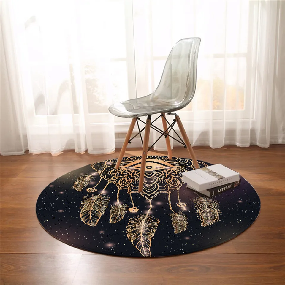 10 Постельные принадлежности Outlet Dreamcatcher, ковры для спальни, акварельный круглый коврик для гостиной, фиолетовый, голубой, розовый, богемный напольный коврик, игровой коврик - Цвет: 10