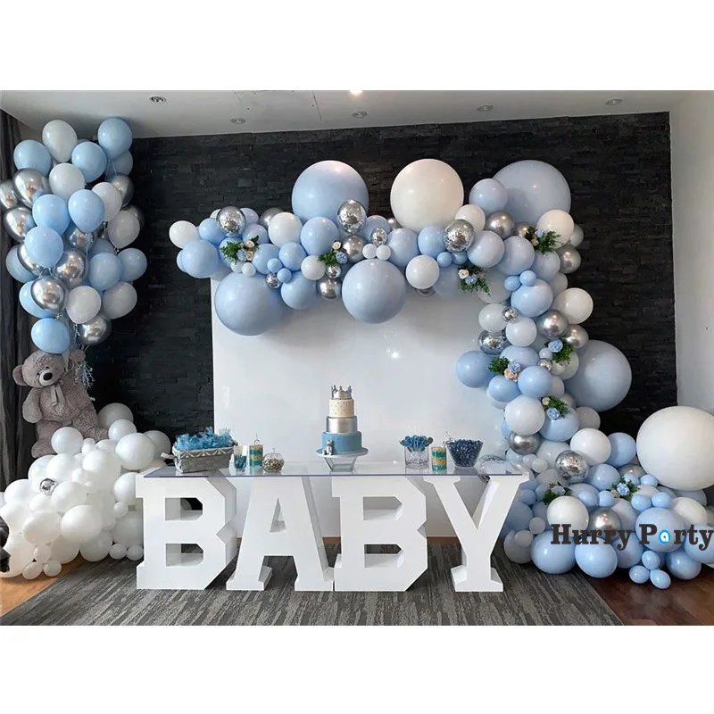 350Pcs Balloon Garland Arch Kit Blue White 1st Birthday Balloons for Wedding Decor Baby Shower Party Decoration Inflator Pump | Дом и сад