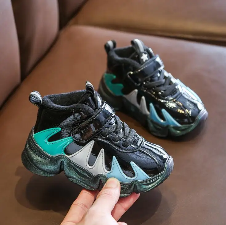 

Brand Children Shoes Boys Boots Kids Ankle Snow Boot Autumn Winter Plush Flat Rubber Warm Toddler Girls Sneakers