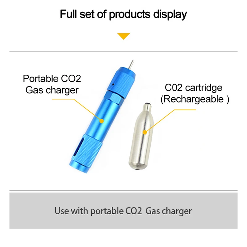 CO2 Картридж перезаряжаемые многоразовые стальные цилиндрические капсулы пивная Сода велосипед колеса аксессуары для баскетбола