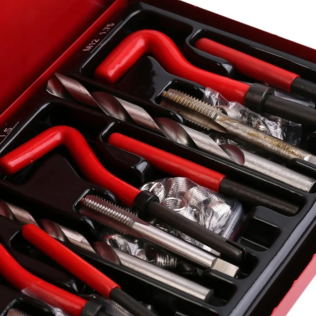 131pcs/set Durable Thread Repair Tool sets Helicoil Rethread Repair Kit Garage Workshop Tool Professional Recoil Repair Tool