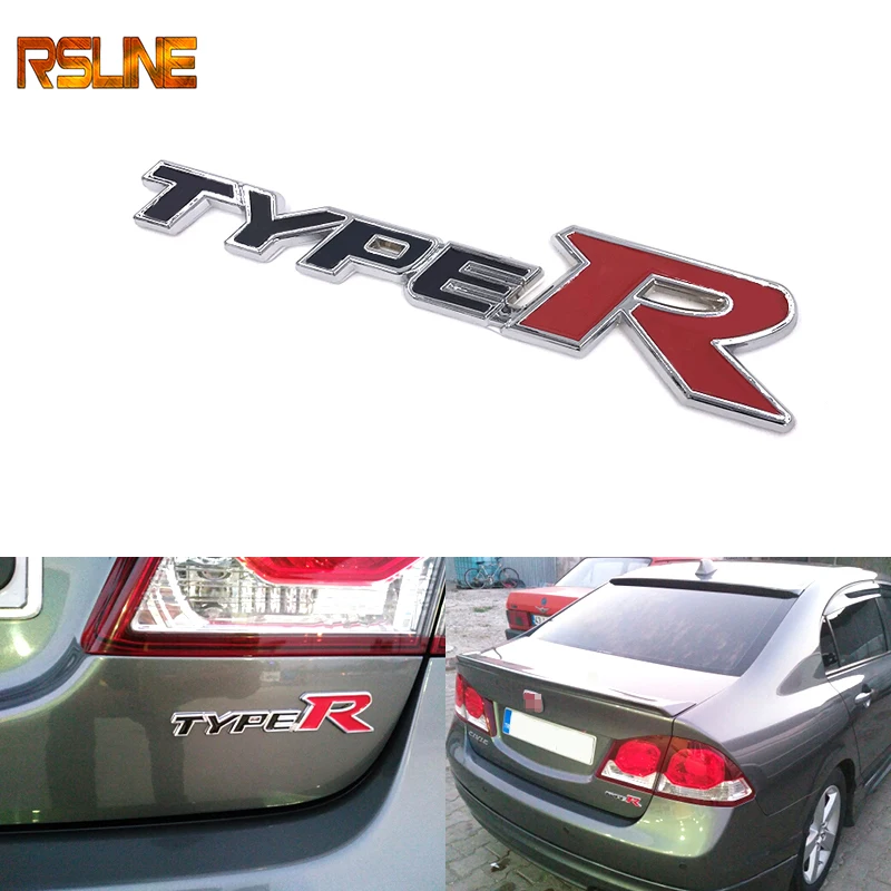 

3D Metal Car Sticker Auto Badge Emblem Body Decal For Honda CIVIC Type FD2 FD FA 5 Mugen TypeR Racing Car Styling Accessories