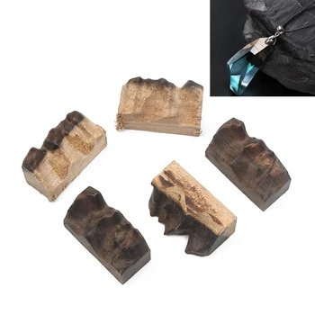 

Hot Sandalwood Resin Khaki Mountain Jewelry Craft Filling Material Necklace Rings DIY Findings 34mm x 22mm, 1 Piece