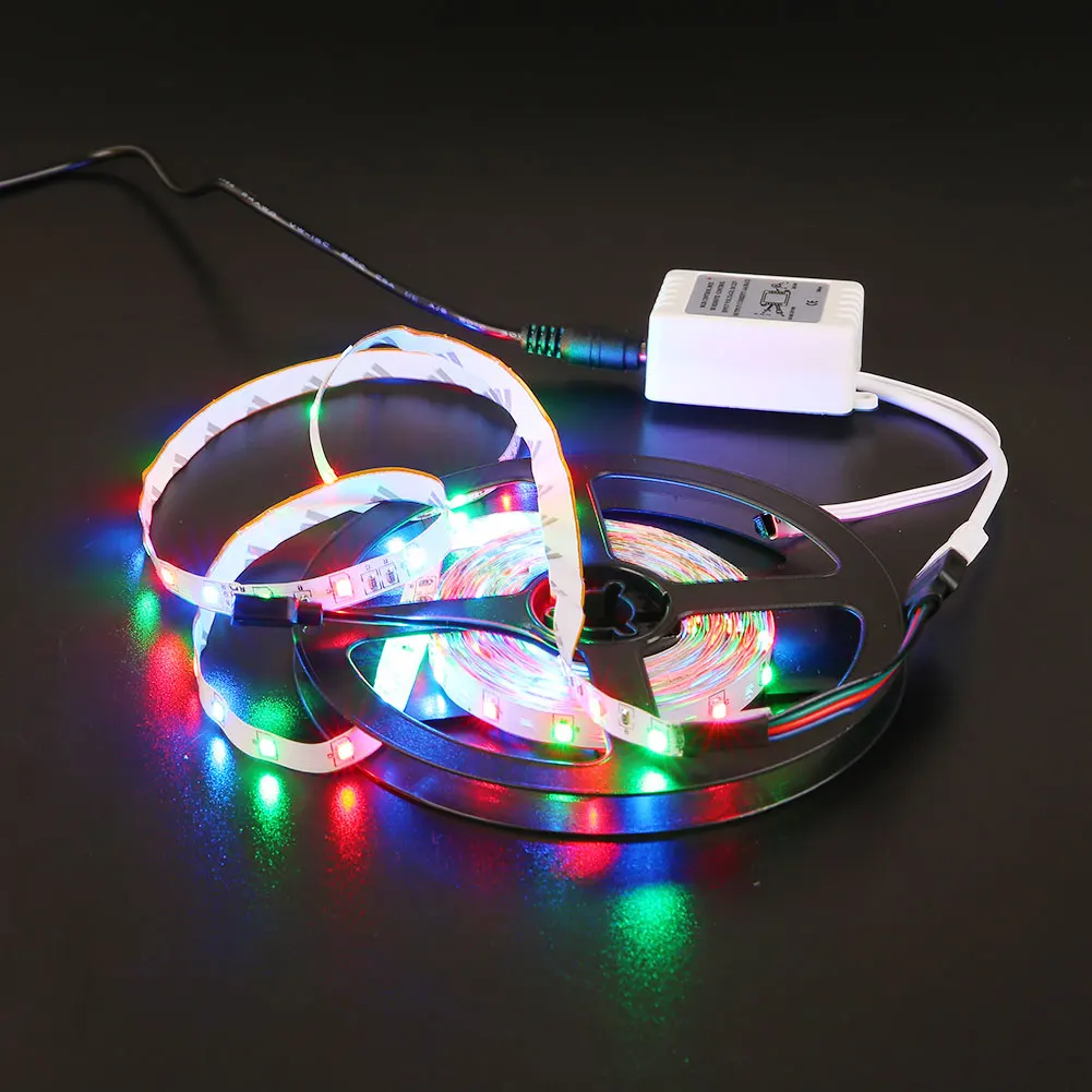 Fairy Lights 24Keypads Bulb Strip Led Light Remote Controls EU Plug RGB Festival Lamp Bar 5m String Lights Control 6W Bright