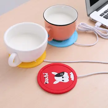 

Cute Cartoon Milk Beverage Coffee Cup Insulation Pad USB Heating Coaster Coffee Tea Cup Warmer Pad Mat for Office Home