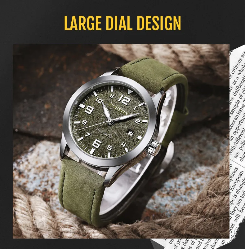 OCHSTIN Men Automatic Mechanical Watch Luxury Casual Dress Military Outdoor Sports Army Mens Wristwatches Waterproof Male Clock