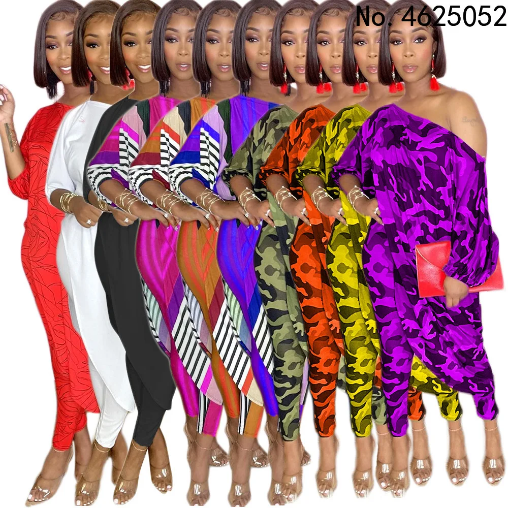 Dashiki Traditional 2021 African Clothing Two Piece Set Women Africaine Print Bodycon Dress And Pants Sets Clothes | Тематическая