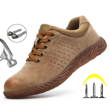 

Male Safety Shoes Steel Toe Work Safety Boot Anti-puncture Work Boots Anti-smashing Work Shoes Men Boots Zapatos De Segurida
