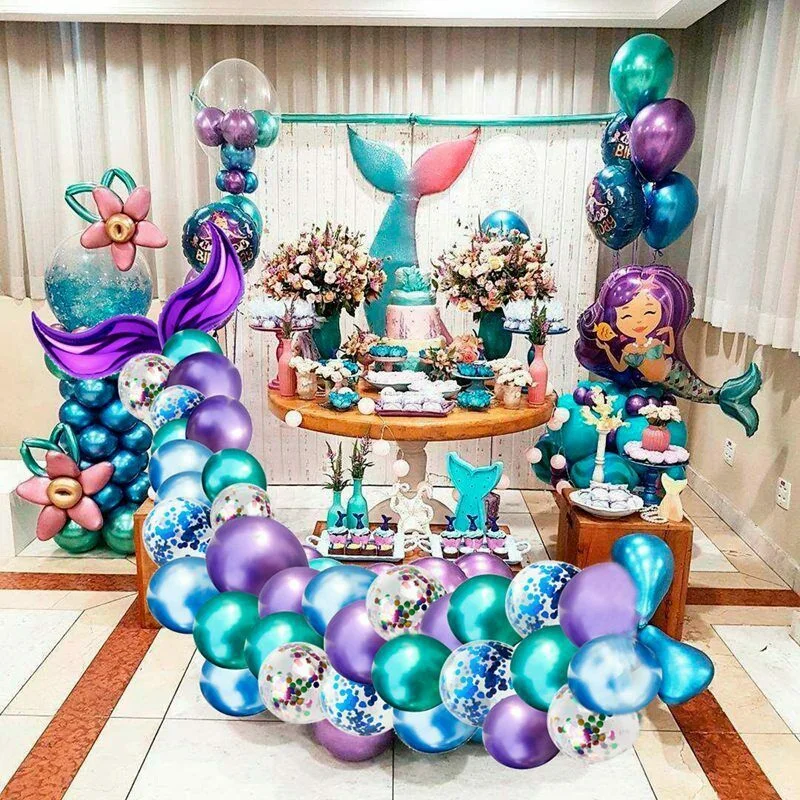 NEW-44PCS хвост русалки воздушный шар набор для арки Baby Shower дети с днем рождения Декор