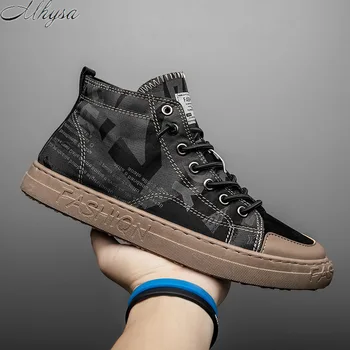 

2020 Men Causal Shoes High Top Canvas Shoes Designer Shoes Autumn Winter Bmen Sneakers Platform Black White Male Skate Footwear