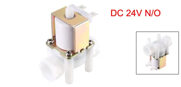 Uxcell 1 шт. Соленоидный клапан для воды DC 24 в N/O нормально открытый мужской/женский резьба впускные клапаны с/без фильтра