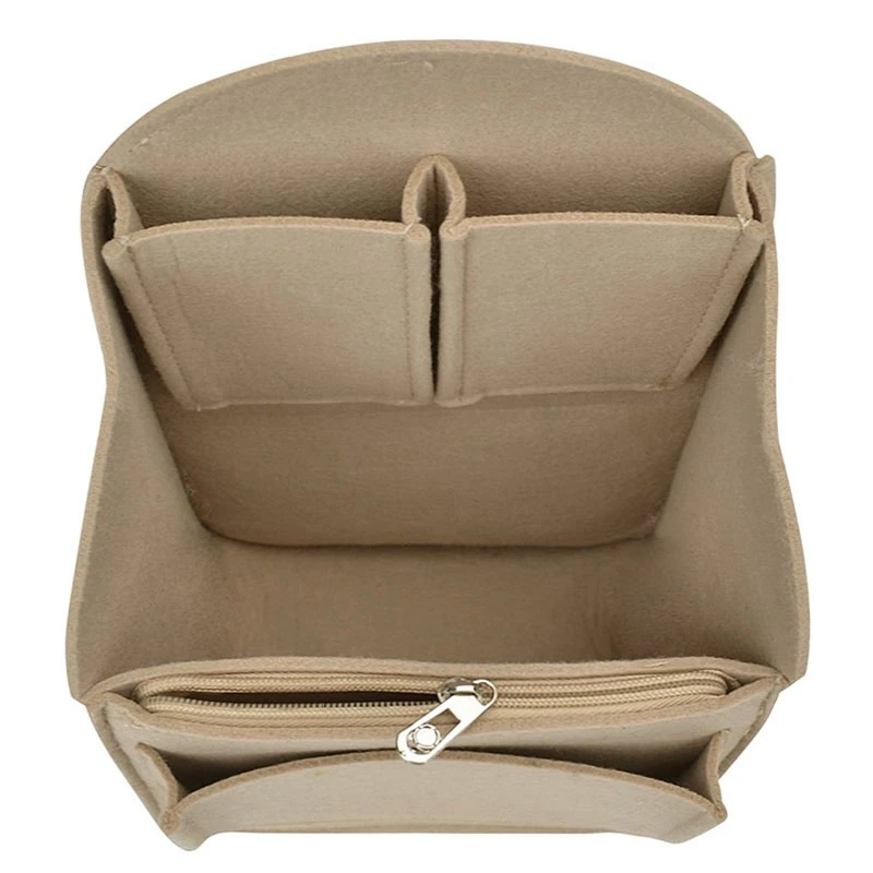 New Felt Backpack Insert Organizer Storage Bag Universal Bag In Bag Men Women Shoulder Tote Bags Handbag Organizers(Dark Khaki