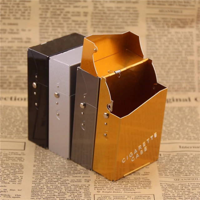 Light Aluminum Cigarette Box 20pec Sigaretten Doosje Pitilleras Para 20 Cigarrillos  Pitilleras Mujer Men's Cigarette Case - AliExpress