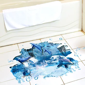 

Creative Floor Sticker Early Education Children Kindergarten Floor Sticker Cartoon Ocean Jumping Dolphin Environmental