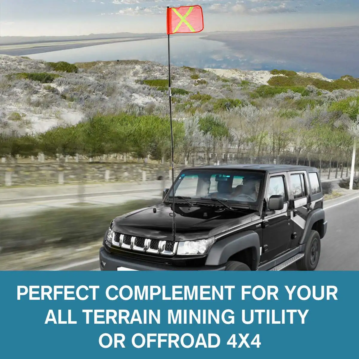 

300cm Safety Flag Kit Vehicle Warning Sand Flag for Simpson Desert Mining Flag for Jeep for Sand Rails ATV Truck Parts