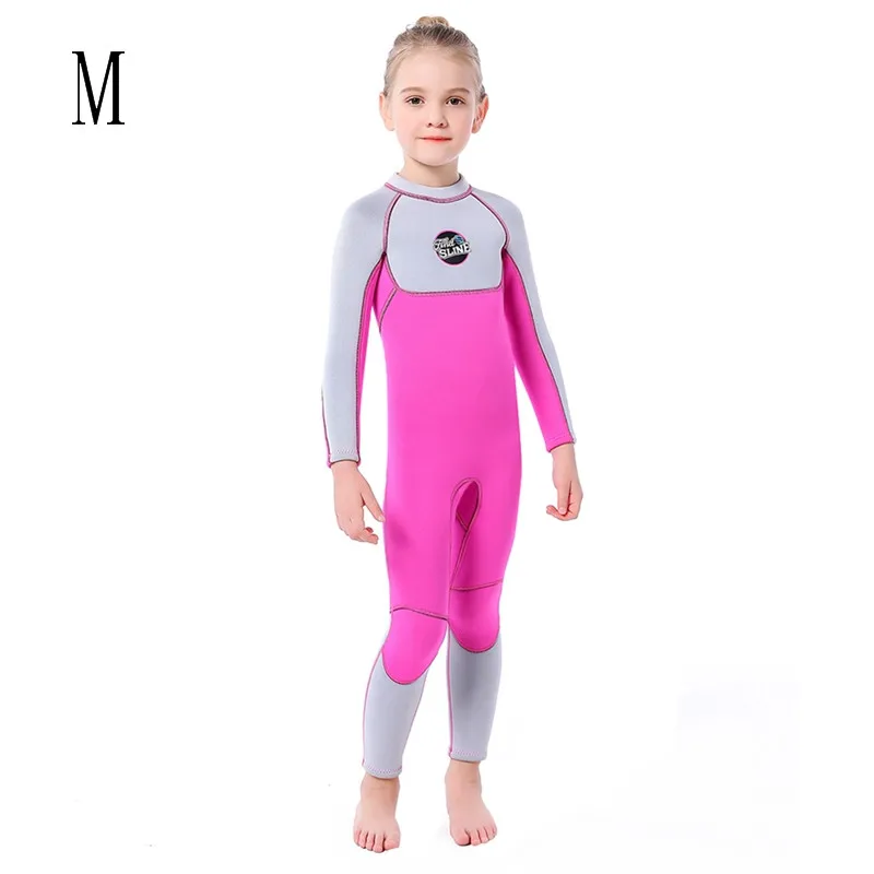 Детская цельнокроеная полосатая блузка солнцезащитный термо 3 мм водолазный костюм купальник с длинным рукавом для плавания дайвинга Сноркелинга - Цвет: PM