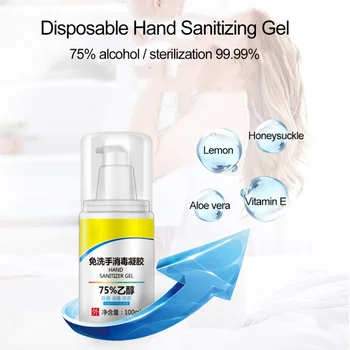 

100ml Disposable Hands-free Sterilization Disinfection Solution Double Sterilization Antibacterial 75% Ethanol Gel New