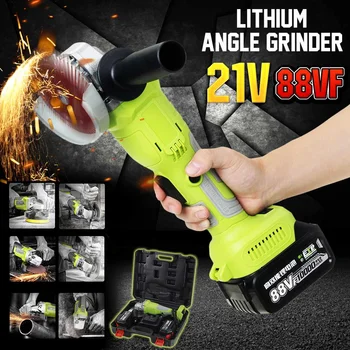 

Doersupp 21V Cordless Brushless Angle Grinder Lithium 8000r/min Electric Cutting Grinding Machine with Two Lithium Battery