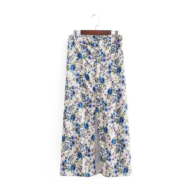 

2018 Western Style Spring And Summer WOMEN'S Dress New Style Flower Printed Midi Dress