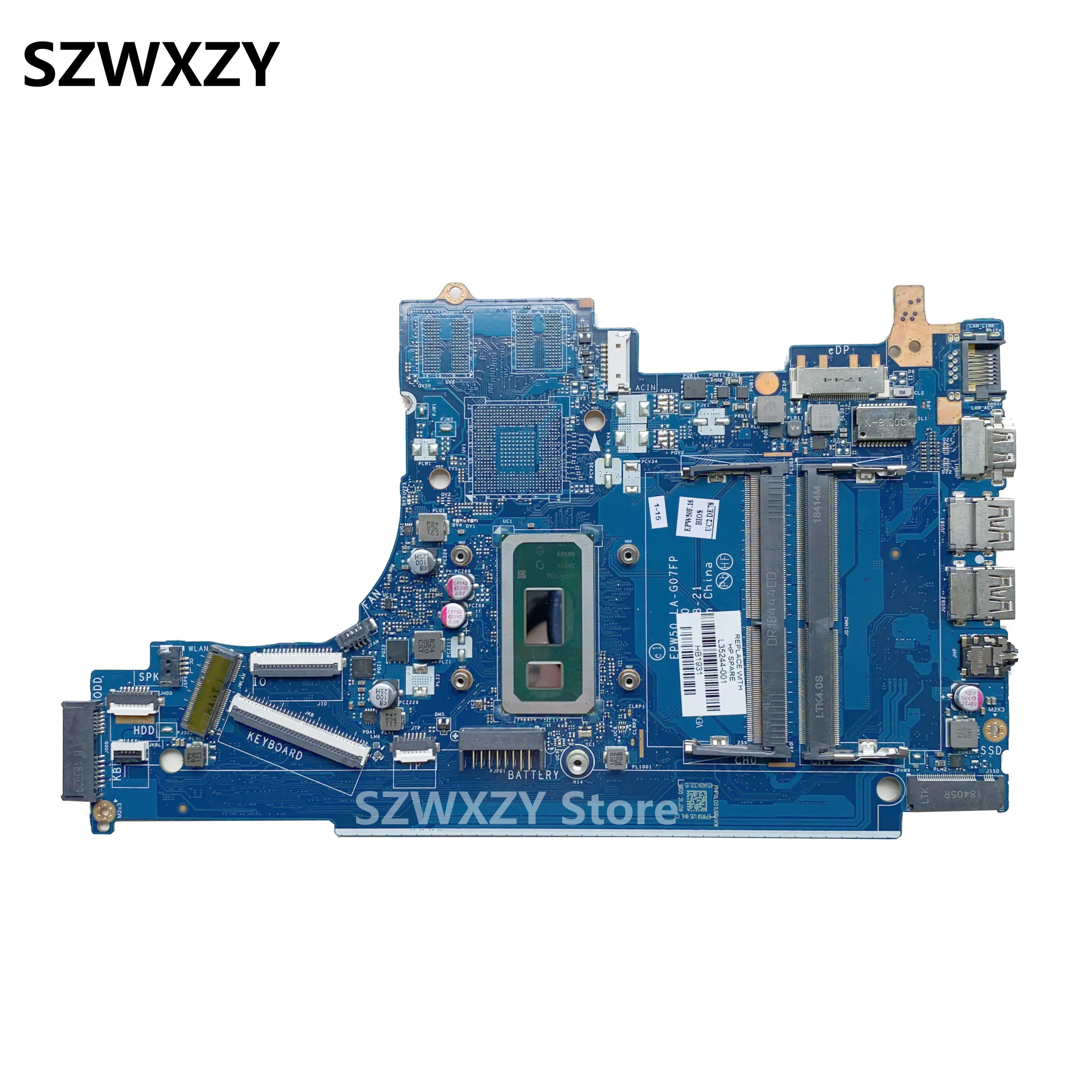 SZWXZY для HP 250 G7 256 15-DA материнская плата ноутбука LA-G07FP с SRD1V I3-8145U центральный