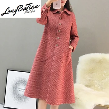 

Side Wool Double Coat Female 2020 Autumn Winter Jacket Korean Woolen Coats and Jackets Women Overcoat MY