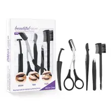 Бровей Уход за лошадьми комплект бритвенной щетки маникюрные ножницы, пинцет для макияжа Набор инструментов для Для женщин Поддержка дропшиппинг