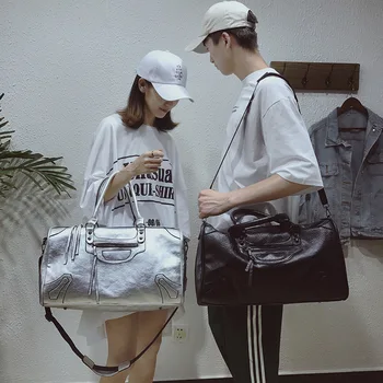 

New Style One-Shoulder Hand Travel Bag Large Capacity Short Trip Travel Bag PU Leather Waterproof Gym Bag