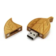 Creative Maple Wooden Pen Drive Leaf Shaped USB Fl