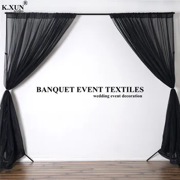

Hot Sale Panel Chiffon Backdrop Curtain Stage Background Out Door Wedding Photo Booth Party Event Decoration