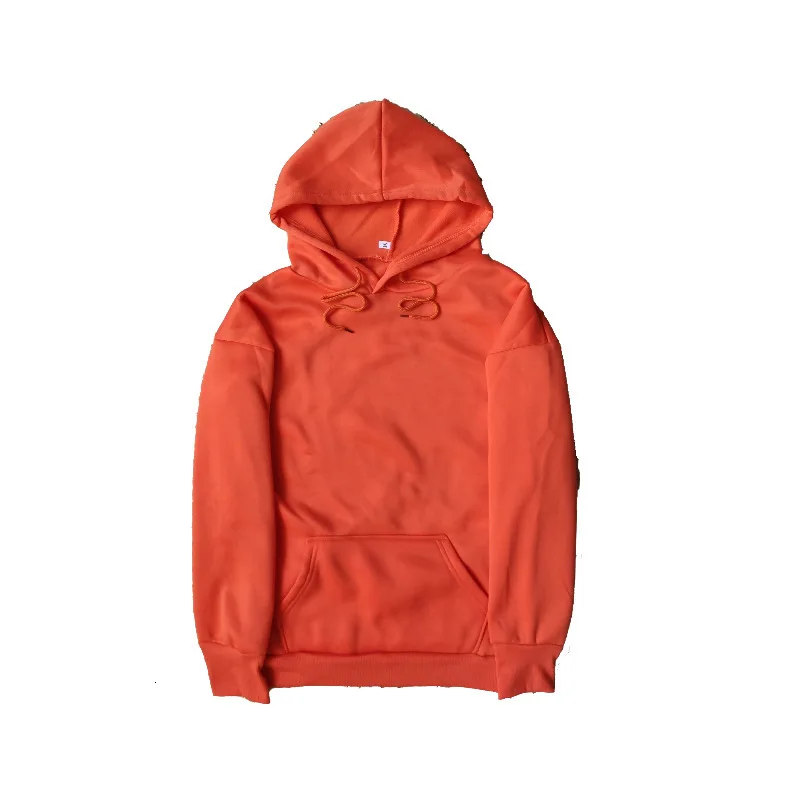 orange Модные красочные кофты с капюшоном Мужская Утепленная одежда зимние толстовки мужские хип-хоп Уличная однотонная флисовая Мужская куртка с капюшоном - Цвет: orange