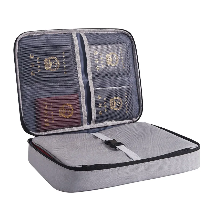 Прочная водонепроницаемая сумка для хранения документов, удостоверений личности, паспорта, документов, файлов, органайзер на молнии, Великобритания - Цвет: Серый