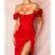 Townlike Stretch Satin Elegant Dress Women High Split Deep V Neck Sexy Party Dress 18