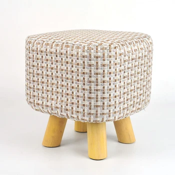 

Solid Wood Bench Household Small Bench Fashion Solid Wood Creative Low Bench Changing Shoe Stand Living Room Tea Table Cloth Art