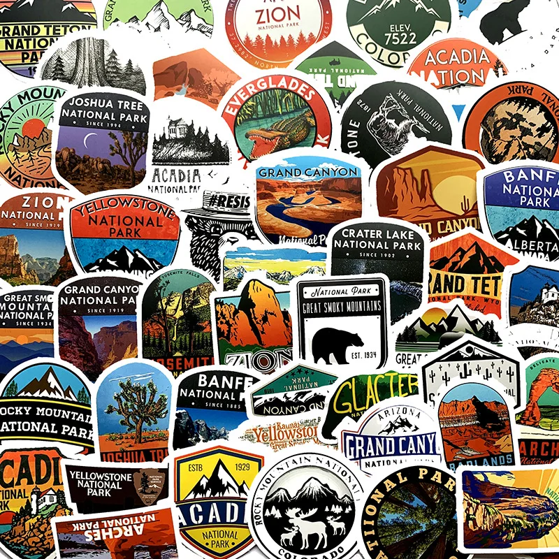 10/30/50PCS National Park Zoo Icon Stickers for Waterproof Decal Laptop Motorcycle Luggage Snowboard Fridge Phone Car,wall stickers