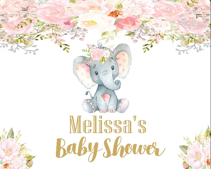7x5ft розовые цветы рамка &quotсделай сам&quot для девочек слон Baby Shower вечерние