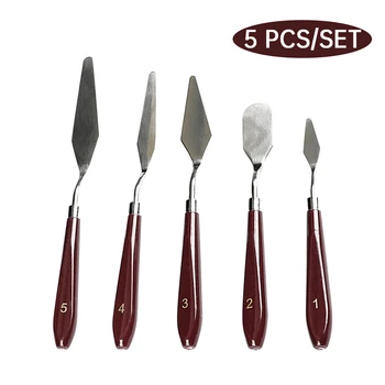 

5pcs/set Home Portable Stainless Steel Accessories Gift Easy Clean Oil Painting Scraper Multifunctional For Artist Tools Mixing