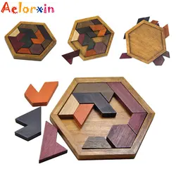 Nouvelle assiette hexagonale en bois pour bébé, jouets d'apprentissage, Puzzle à main, jouet éducatif précoce, Animal, Puzzle pour enfants 