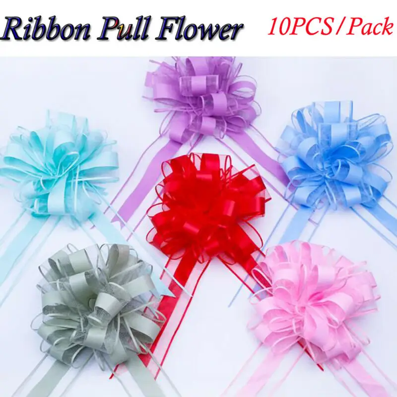 5cm Self Tie Pull Bow Ribbons Xmas Christmas Gift Festive Decorations 10 Pack