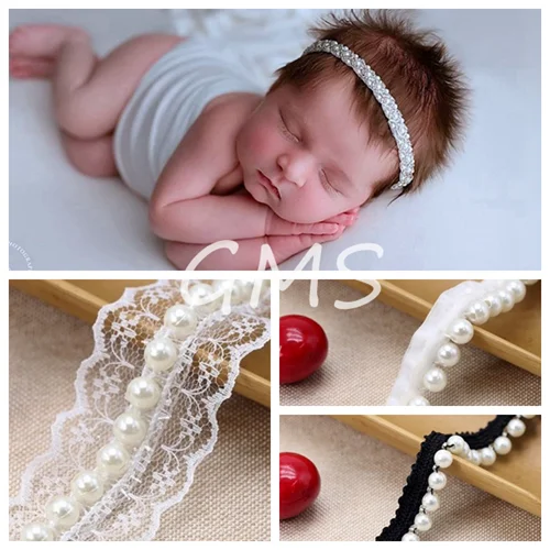 baby headband pearl string lace Hair Accessories Newborn Photography Props party wedding Gift headwear Photo Studio Accessories