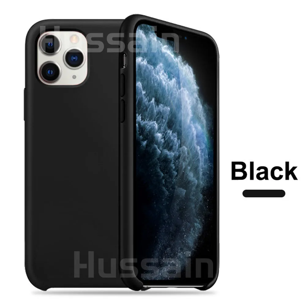 Черный Роскошный официальный силиконовый чехол для iPhone X Xr 11 Max силиконовый чехол для iPhone 7 8 6 5 5S Plus чехол для Apple крышка-задняя панель с логотипом - Цвет: Черный