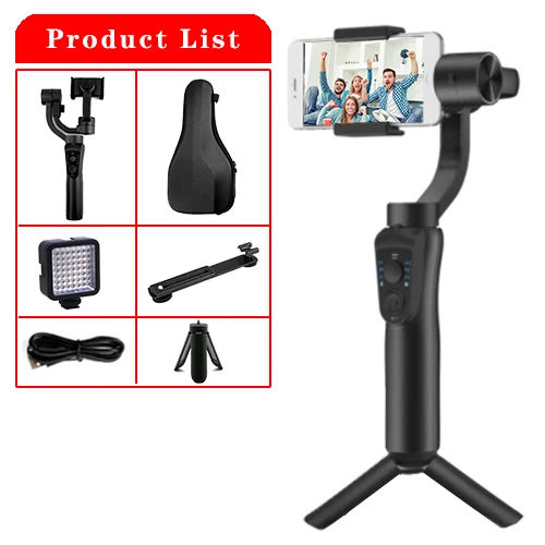 Orsda 3 оси ручной смартфон Gimbal сотовый стабилизатор держатель для телефона iPhone 11 Pro Plus samsung S9 S8 Gopro hero6 Экшн камера - Цвет: S5B-C-SET